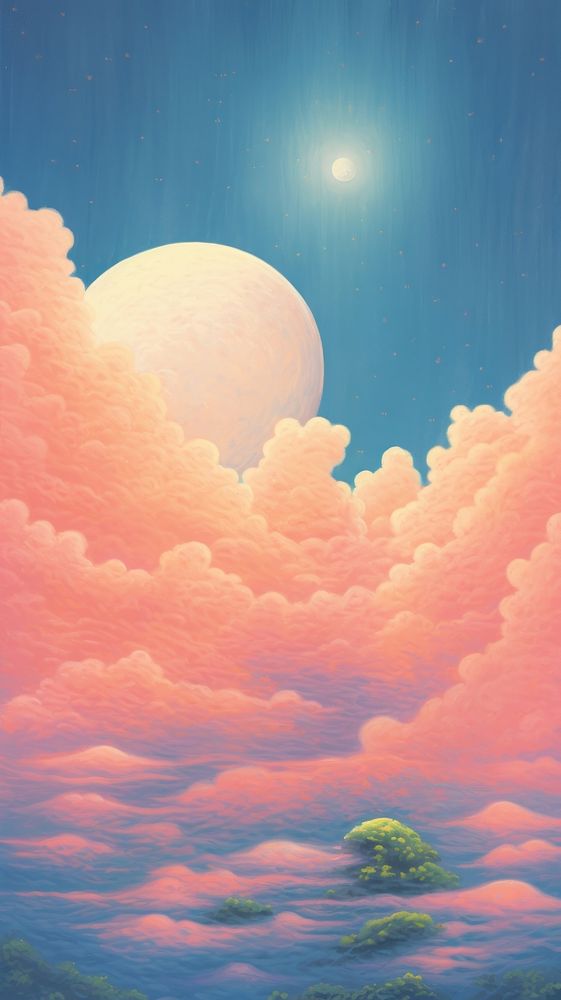Cloud moon sky backgrounds. AI generated Image by rawpixel.