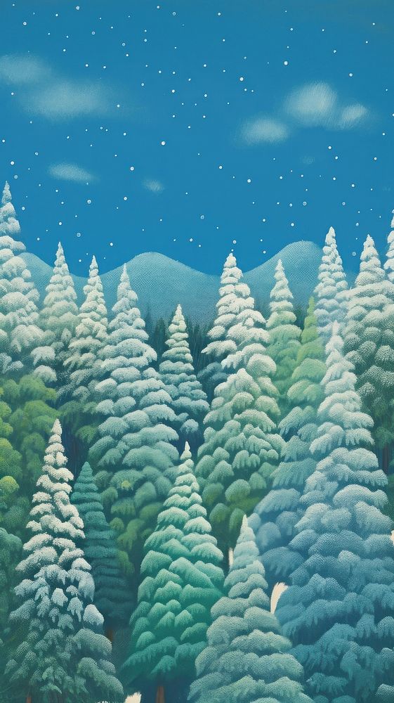 Forest snow backgrounds mountain. AI generated Image by rawpixel.