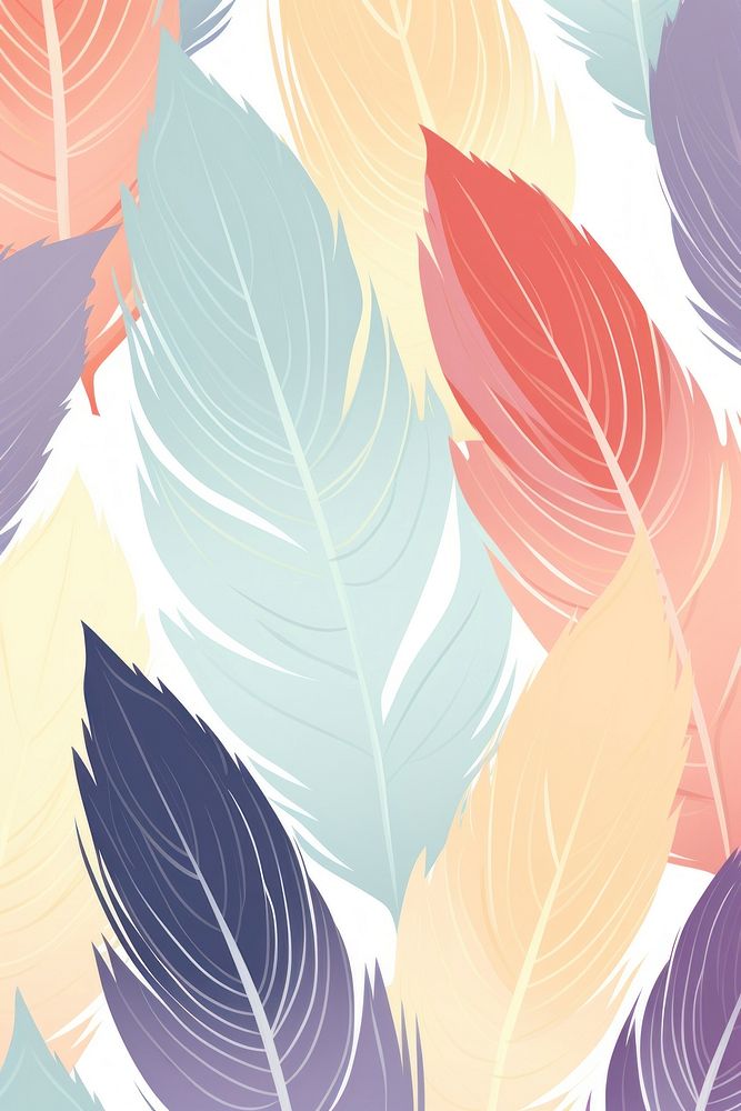 Pastel feather parrot pattern leaf art lightweight. AI generated Image by rawpixel.