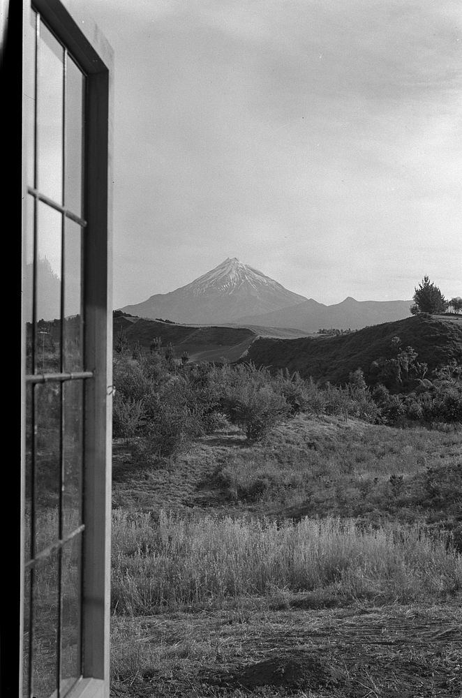 View of Mount Egmont from Mathews property by J W Chapman Taylor.