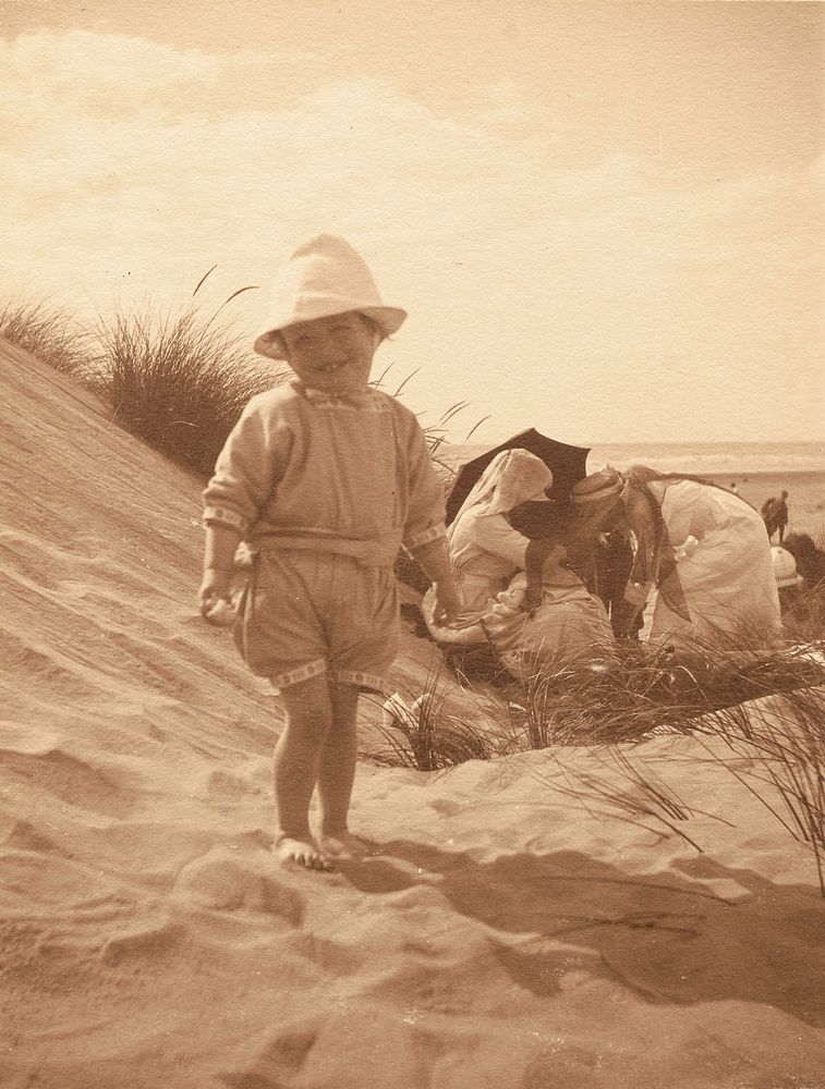 "A sand imp": 'Visit to Foxton Beach, Jan. 26. 1919'. From the album: Family photograph album; 1917 - 1920; Adkin, Leslie…