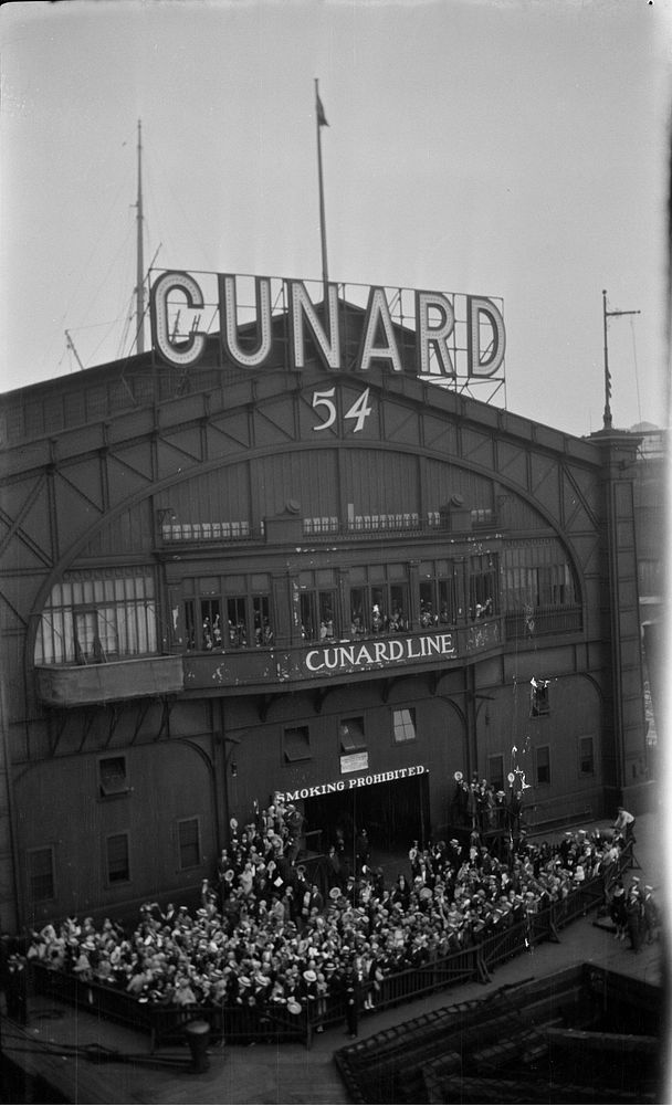 [Cunard Line Pier 54, New York ] (1930s) by Roland Searle.