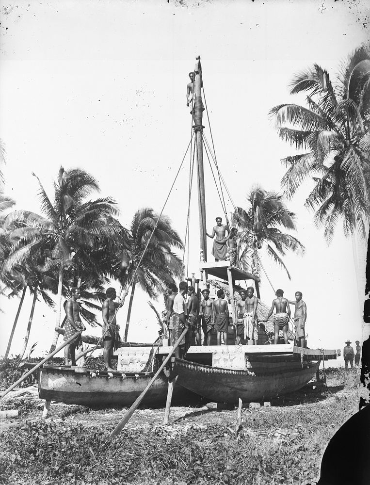 ‘alia (double hulled sailing canoe) named Fa'a'inaelo (1890-1910) by Thomas Andrew.