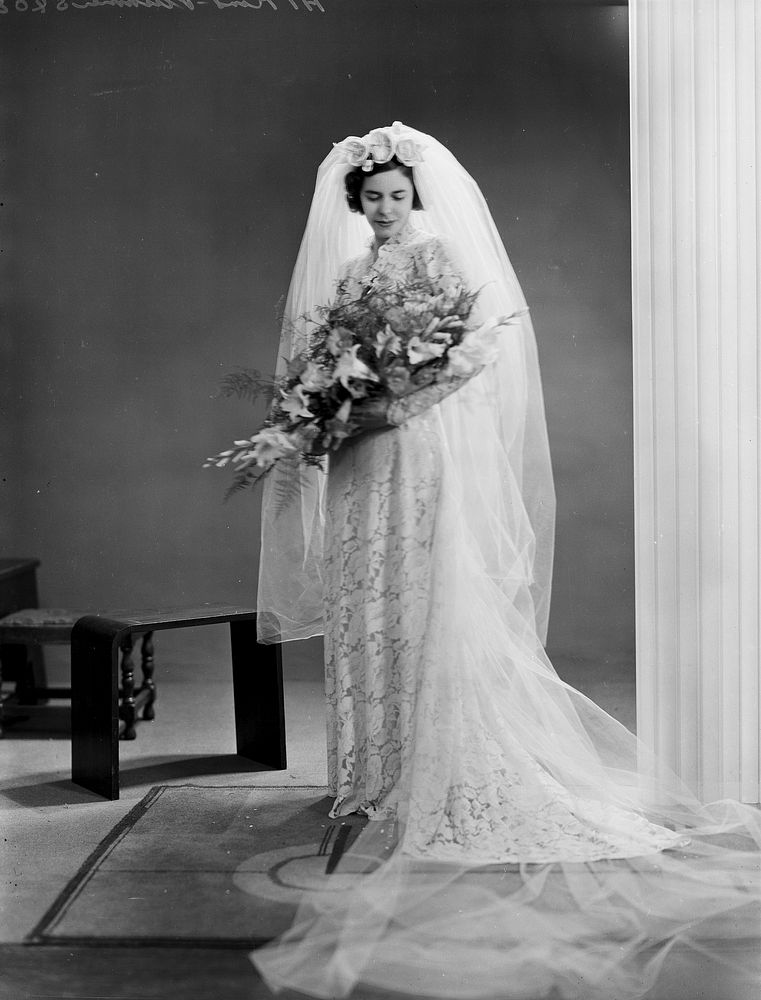 Atkins-Plummer wedding: the bride (1938) by Spencer Digby Studios.
