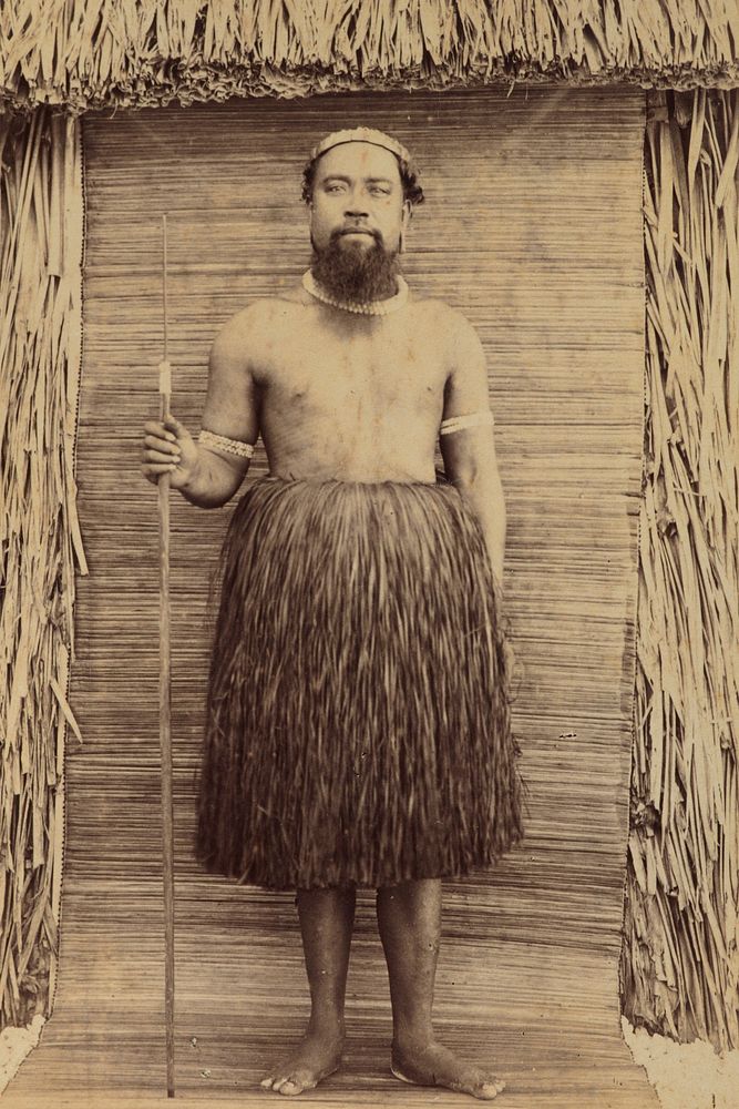 Riabuke (?) Chief Majuro. From the album: Views in the Pacific Islands (1886) by Thomas Andrew.