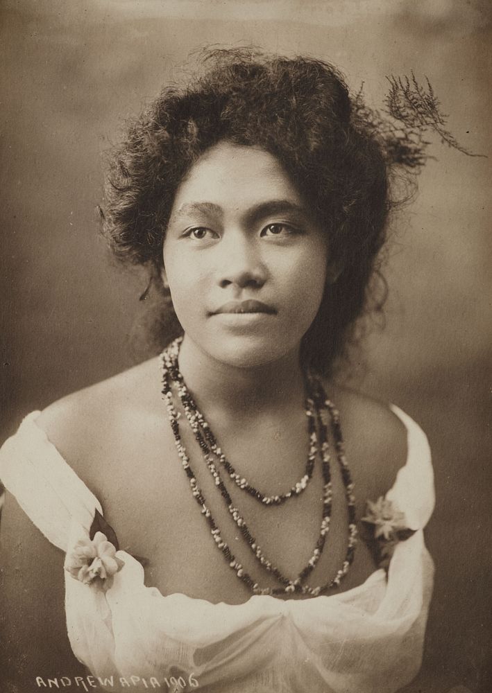 [Portrait of a young Samoan woman] (1906) by Thomas Andrew.