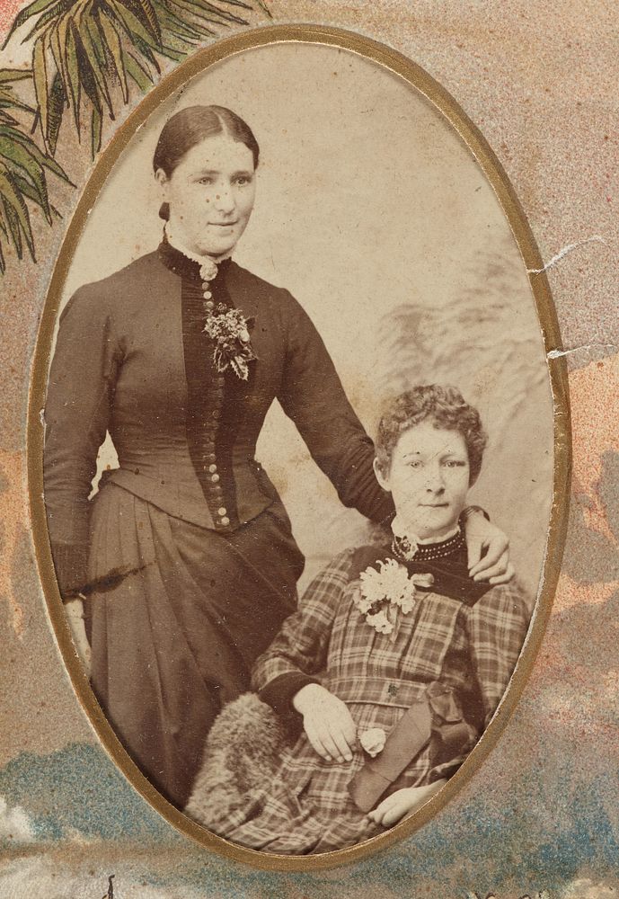 Two women posing. From the album: Memorial to England’s Glories (circa 1880).
