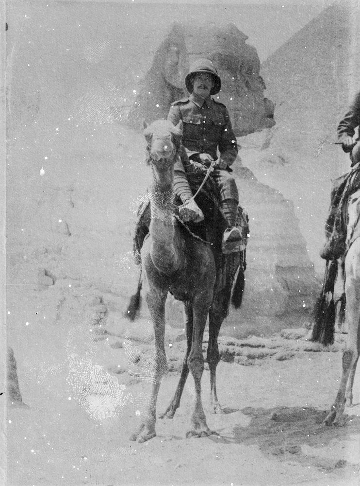 Soldier on a camel (circa 1915).