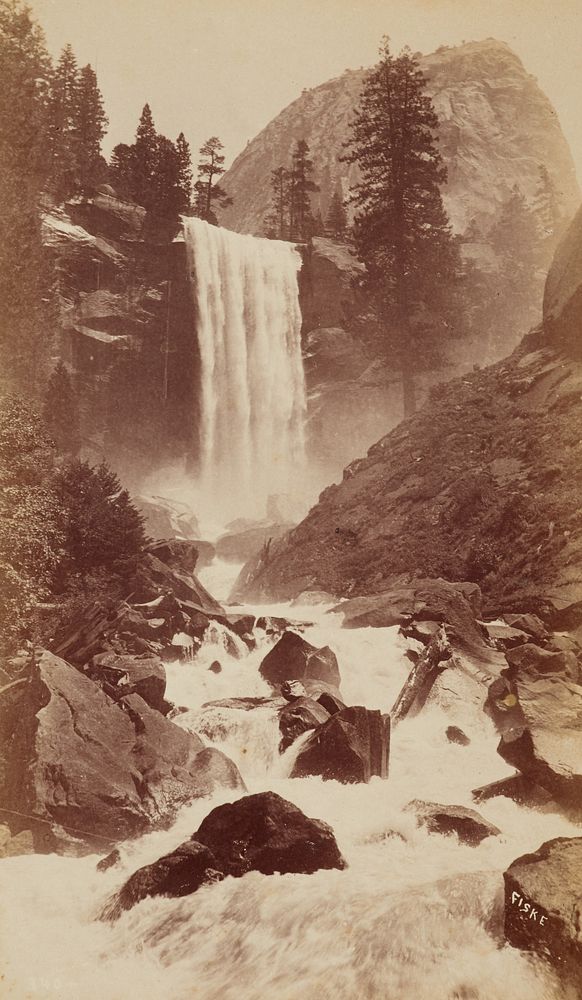 Vernal Fall, 350 feet.  From the album: photographs of Yosemite Valley and big trees of Mariposa County, California (circa…