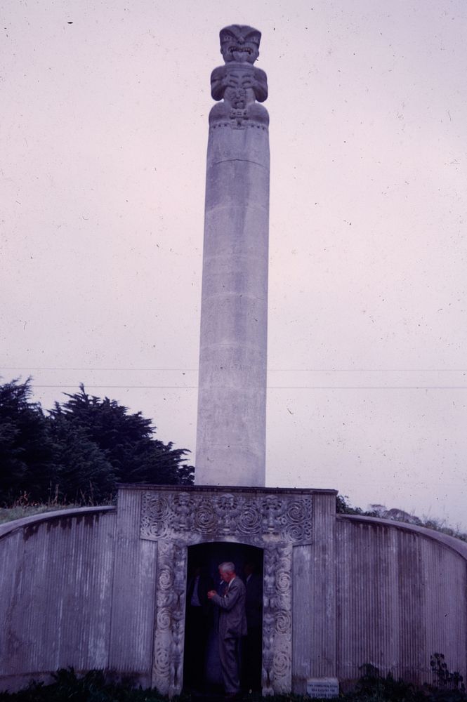 Monument and crypt marking site of famous Kaiapoi Pa, captured & sacked by Te Rauparaha (24 March 1959-13 April 1959) by…