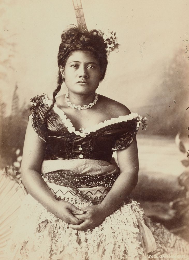 Samoan girl (1890s) by Burton Brothers.