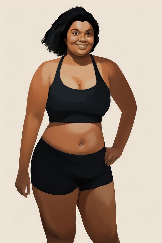 Chubby woman underwear swimwear lingerie. AI generated Image by rawpixel.