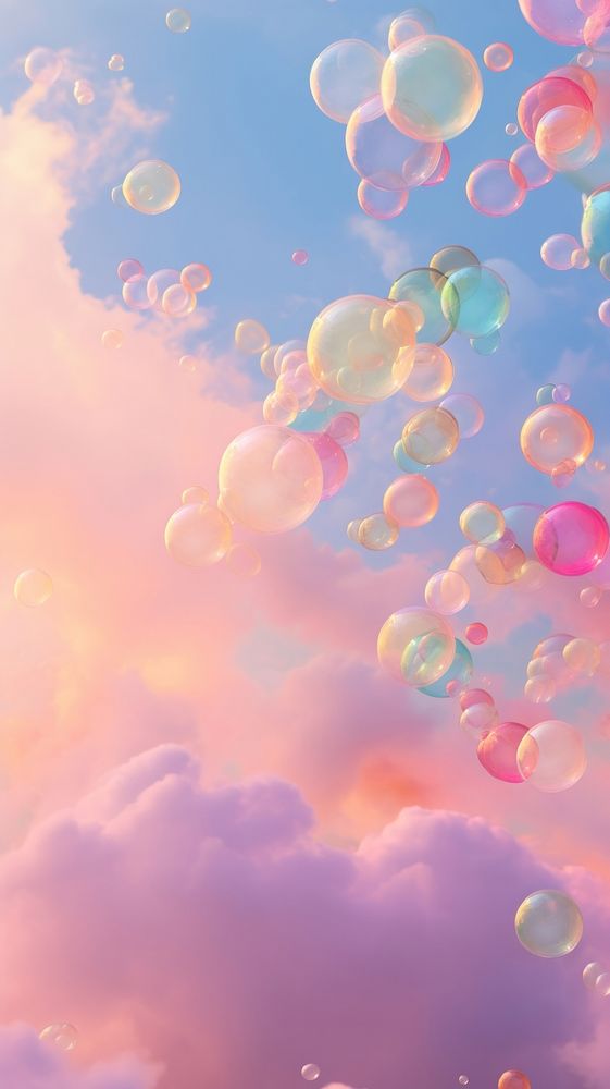 Colorful bubbles sky outdoors balloon. AI generated Image by rawpixel.