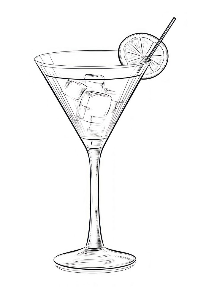 Cocktail martini sketch drink. 