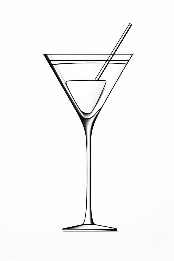 Cocktail martini sketch glass. AI generated Image by rawpixel.