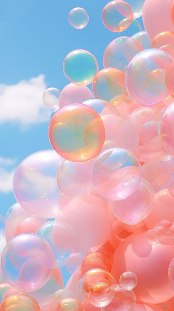 Colorful bubbles balloon sky transparent. AI generated Image by rawpixel.