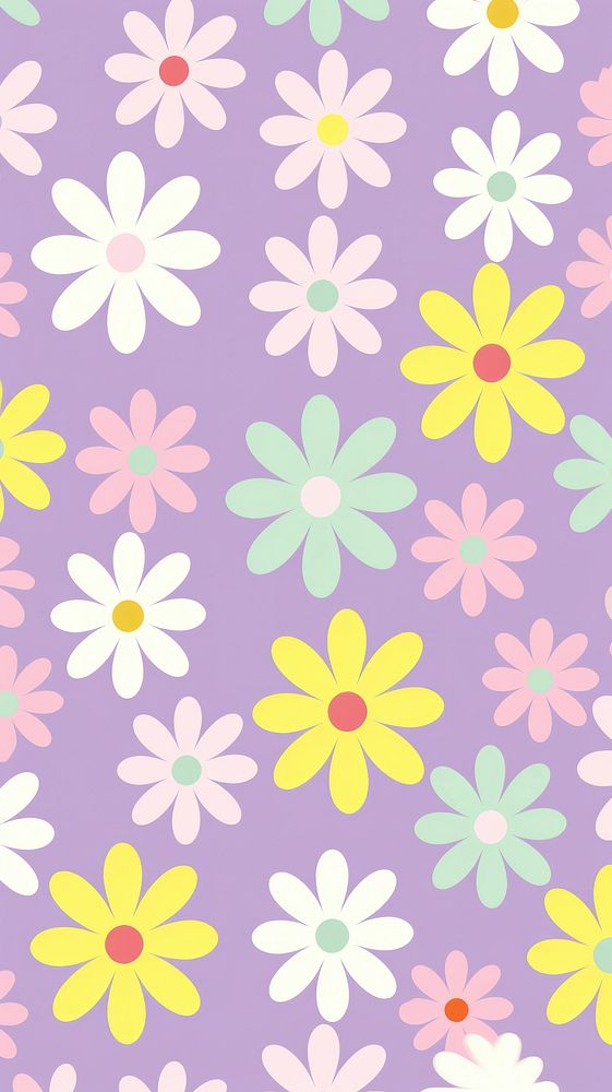 Smiling flower pattern backgrounds abstract daisy. AI generated Image by rawpixel.