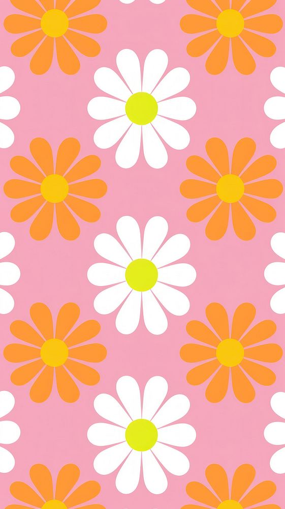 Smiling flower pattern backgrounds plant daisy. AI generated Image by rawpixel.