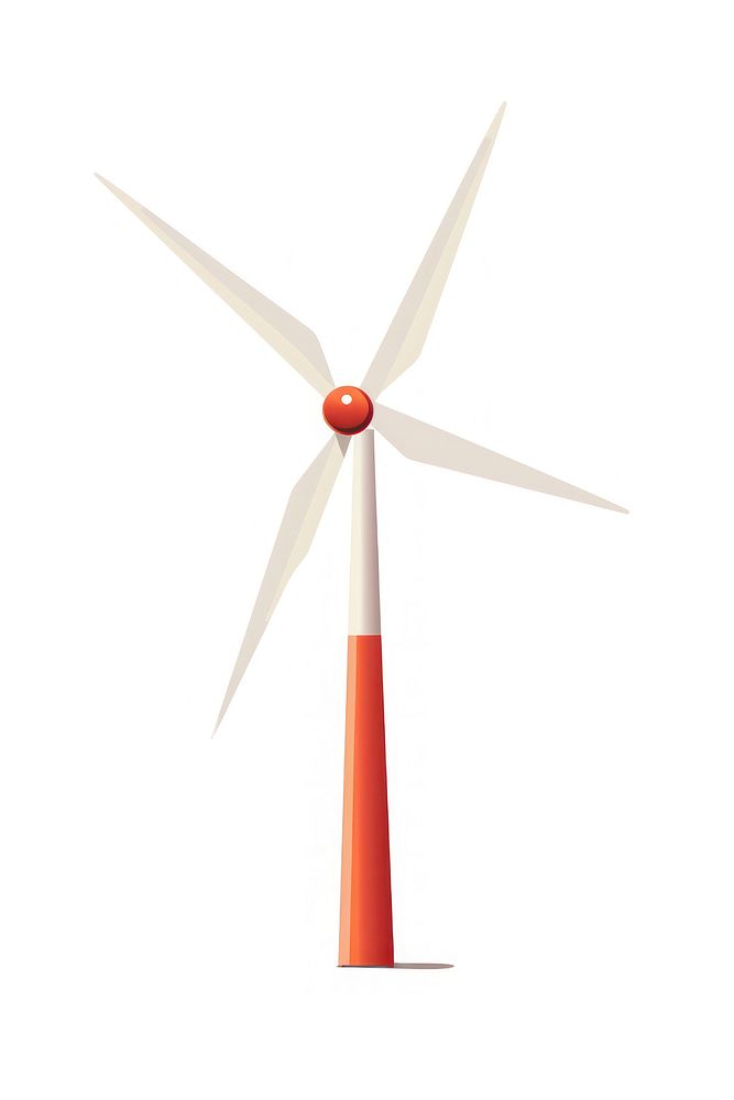Wind turbine machine white background electricity. AI generated Image by rawpixel.