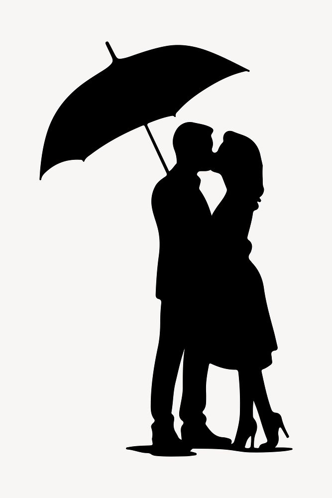Love silhouette kissing adult.
