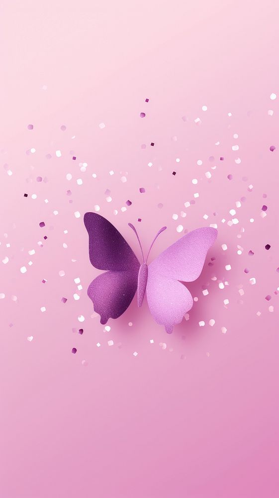 Glitter pink butterfly pattern purple petal plant. AI generated Image by rawpixel.