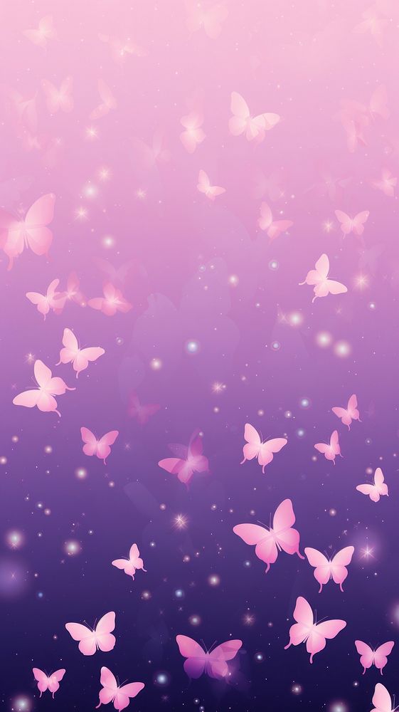 Pink glitter butterfly pattern purple backgrounds petal. AI generated Image by rawpixel.