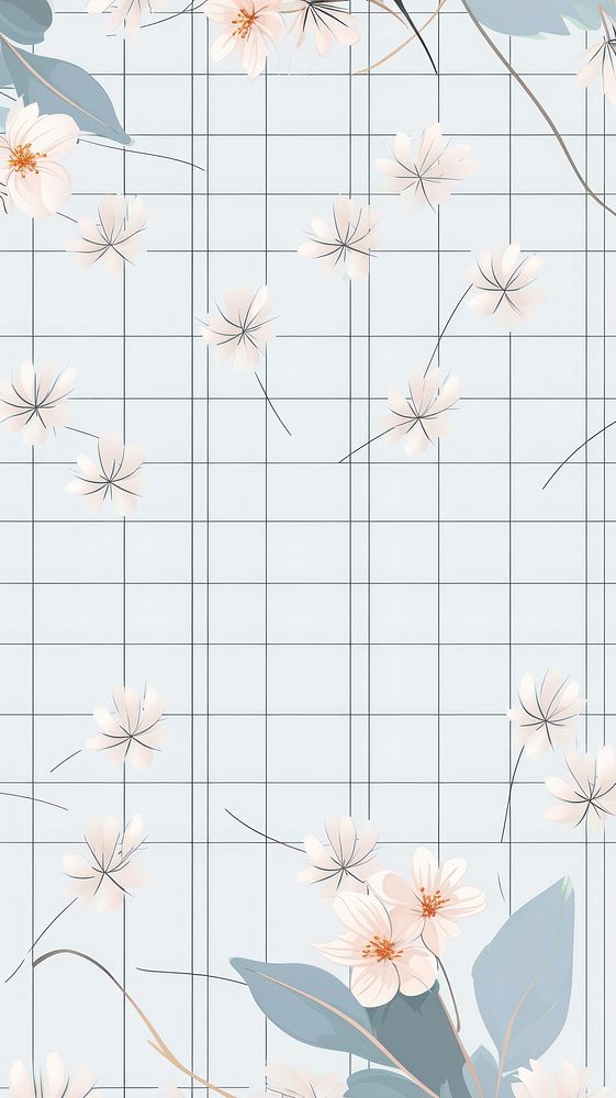 Grid pattern flower backgrounds plant. AI generated Image by rawpixel.