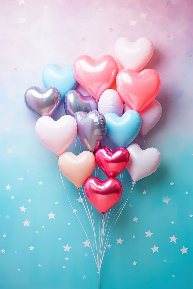 Balloon bouquet heart red celebration. AI generated Image by rawpixel.