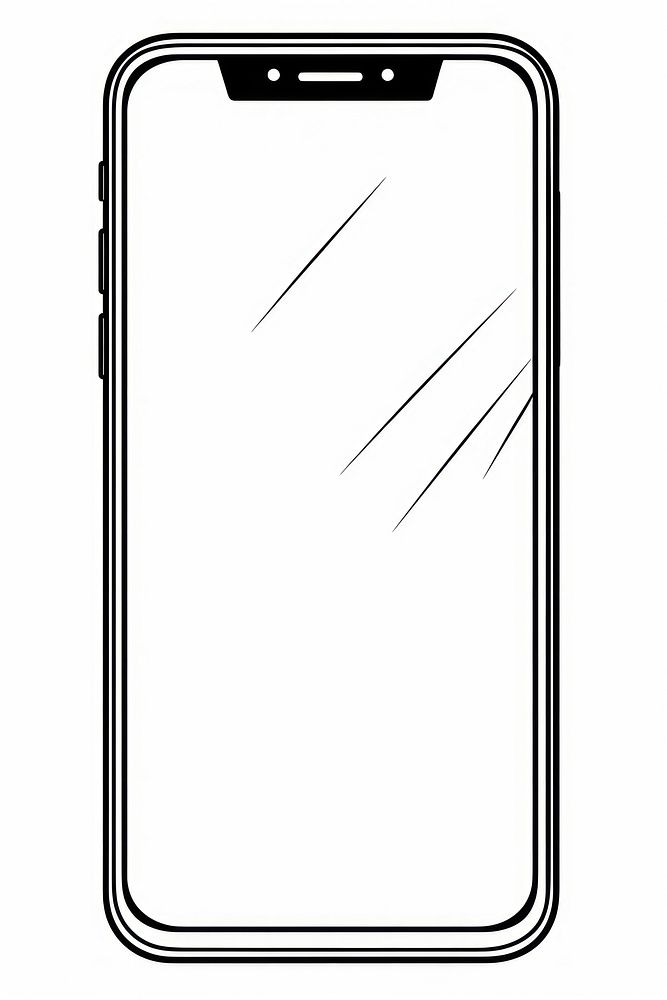 Phone sketch line white background. AI generated Image by rawpixel.