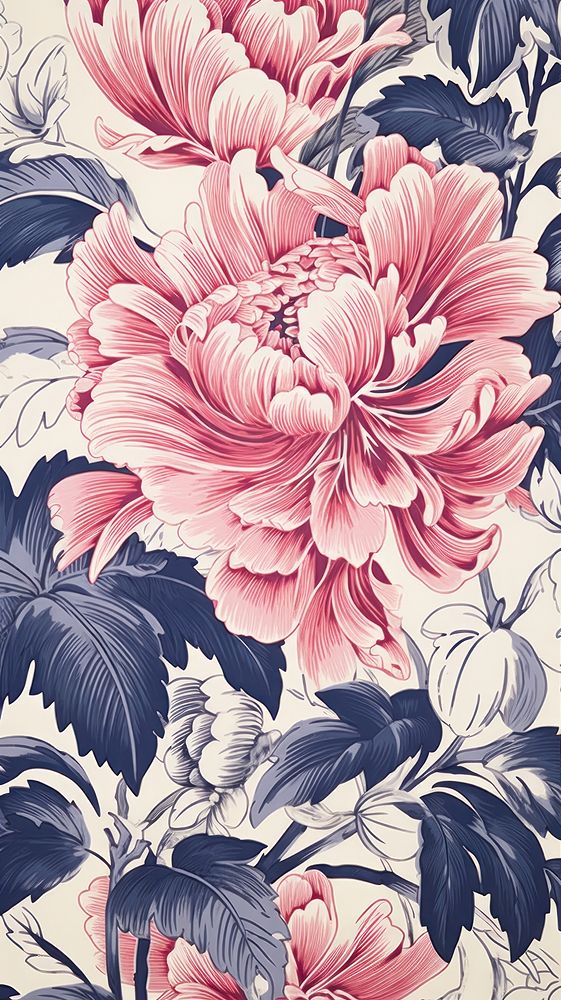 Wallpaper background of flower backgrounds pattern dahlia. AI generated Image by rawpixel.
