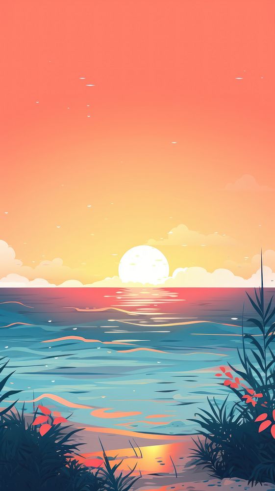Sea sunlight outdoors horizon. AI generated Image by rawpixel.
