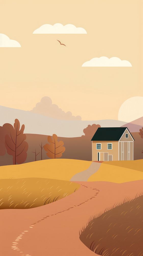 Countryside autum architecture landscape building. AI generated Image by rawpixel.