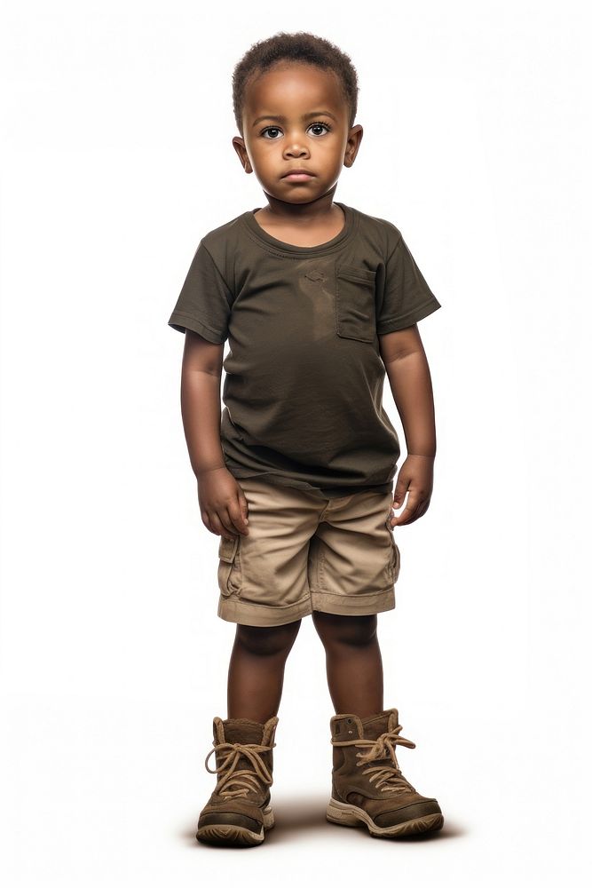 Little black kid footwear portrait standing. AI generated Image by rawpixel.