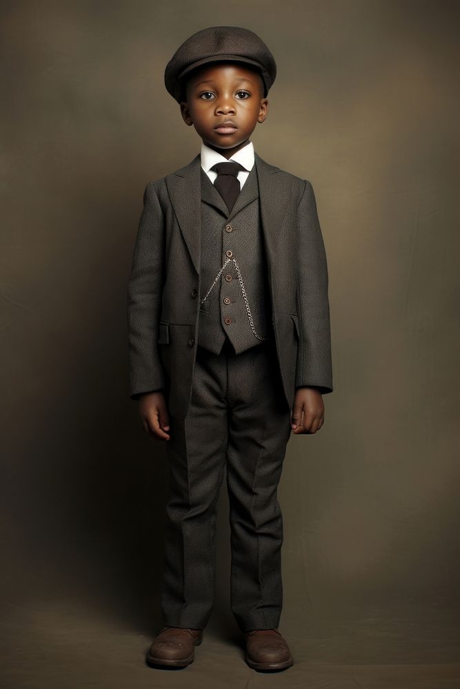 Little black kid portrait tuxedo adult. AI generated Image by rawpixel.