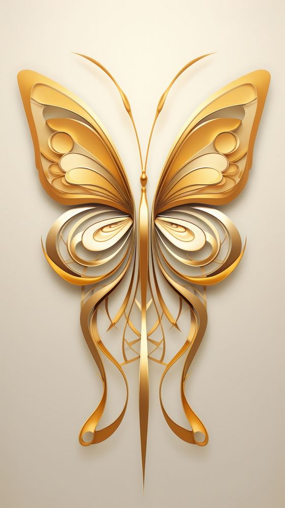Butterfly gold art accessories. AI generated Image by rawpixel.