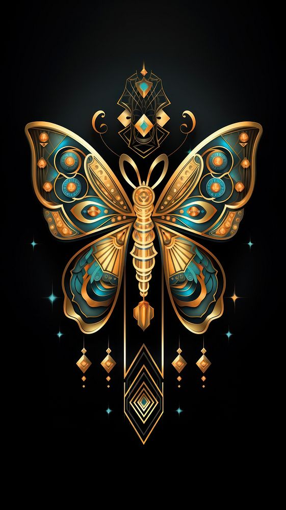 Butterfly gold accessories creativity. AI generated Image by rawpixel.
