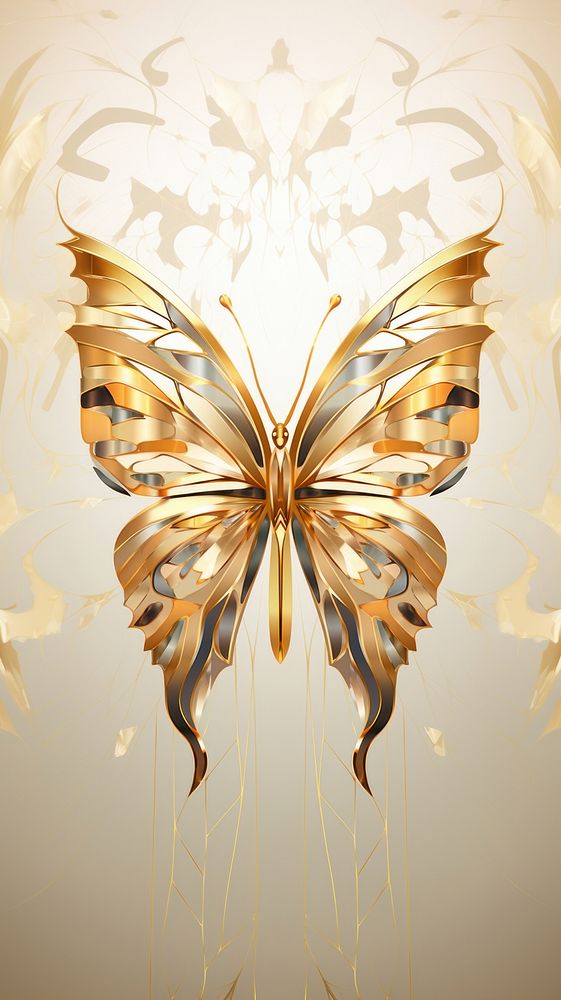 Butterfly gold art creativity. AI generated Image by rawpixel.