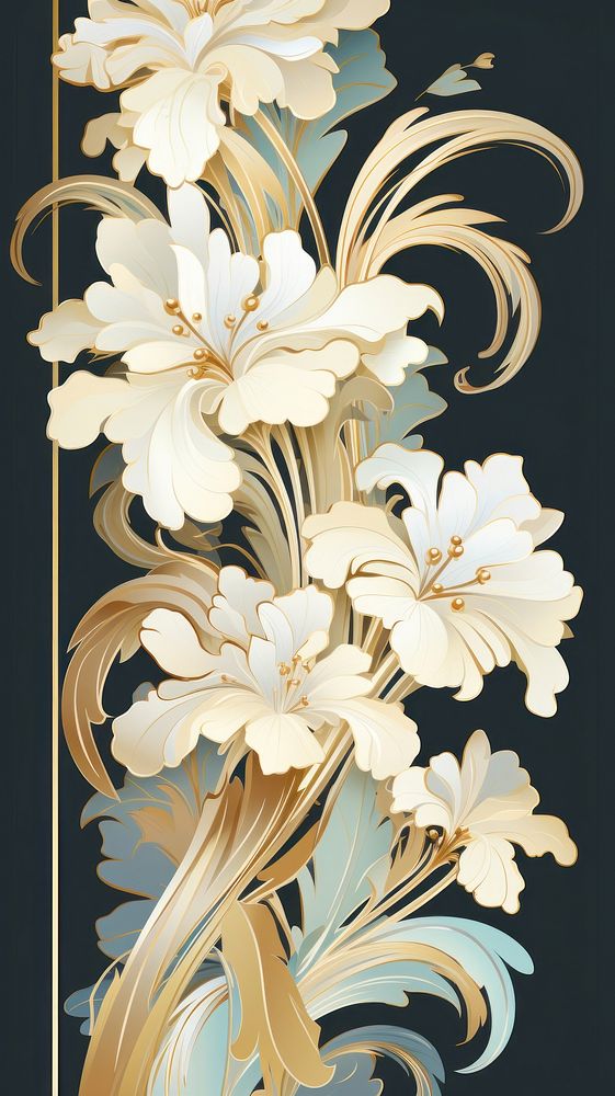 Floral flower art pattern. AI generated Image by rawpixel.