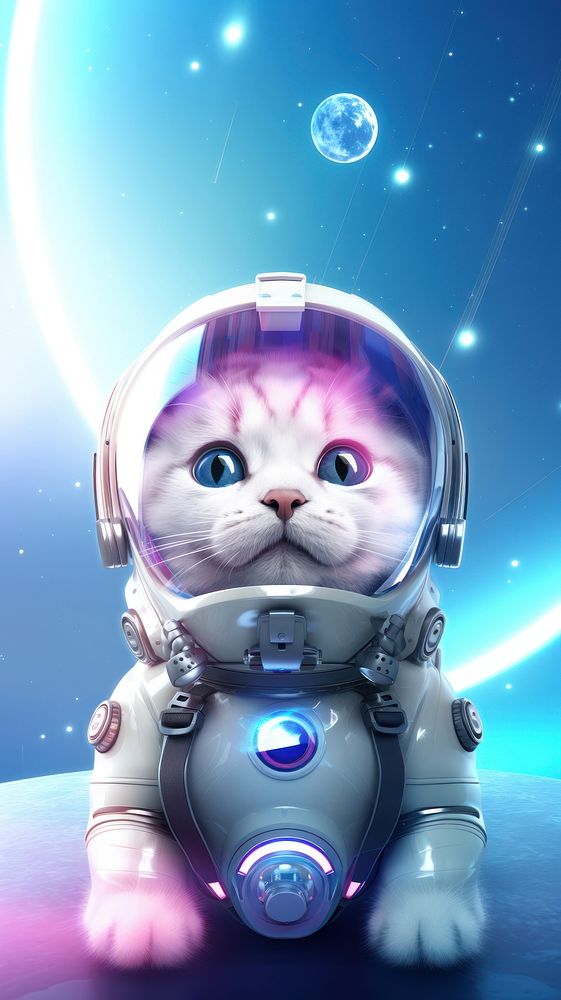 Astronaut cat cartoon animal mammal. AI generated Image by rawpixel.