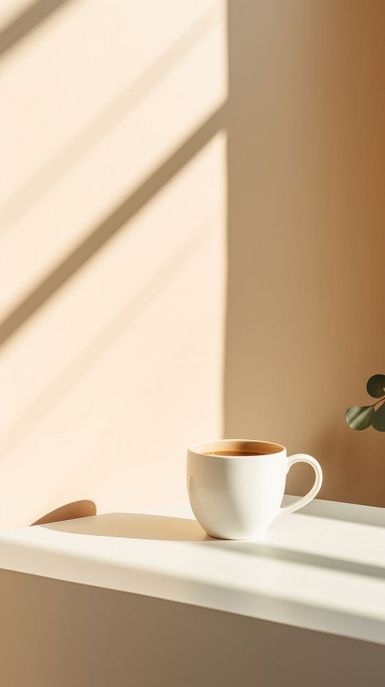 Coffee window windowsill sunlight. AI generated Image by rawpixel.