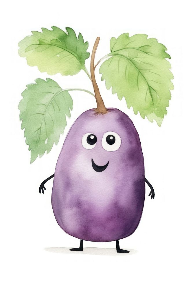 Eggplant fruit food anthropomorphic. AI generated Image by rawpixel.