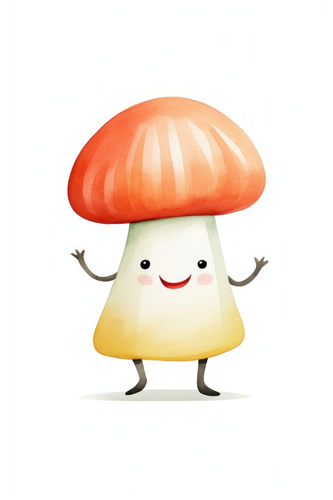 Mushroom white background anthropomorphic vegetable. AI generated Image by rawpixel.