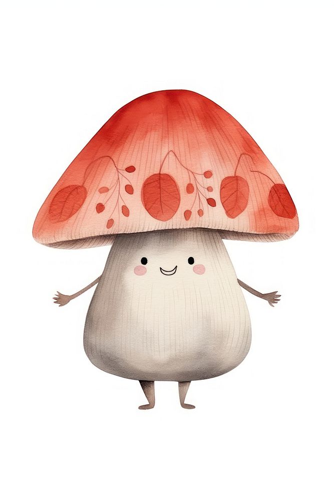 Mushroom fungus agaric white background. AI generated Image by rawpixel.