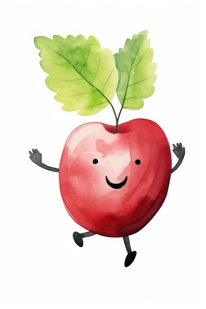 Happy dancing beetroot apple fruit plant. AI generated Image by rawpixel.