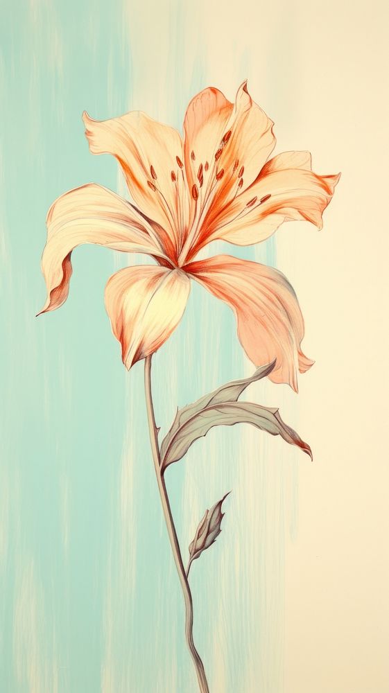 Flower art drawing sketch. AI generated Image by rawpixel.