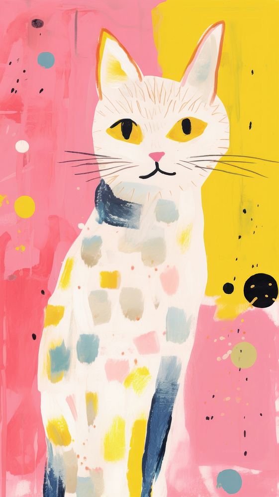 Cat art painting animal. AI generated Image by rawpixel.
