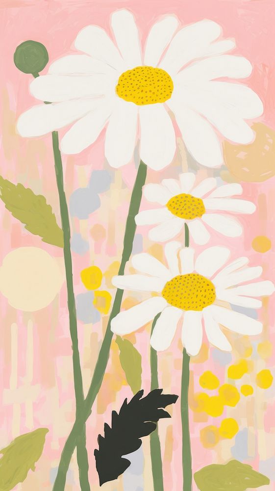 Daisy art painting flower. AI generated Image by rawpixel.