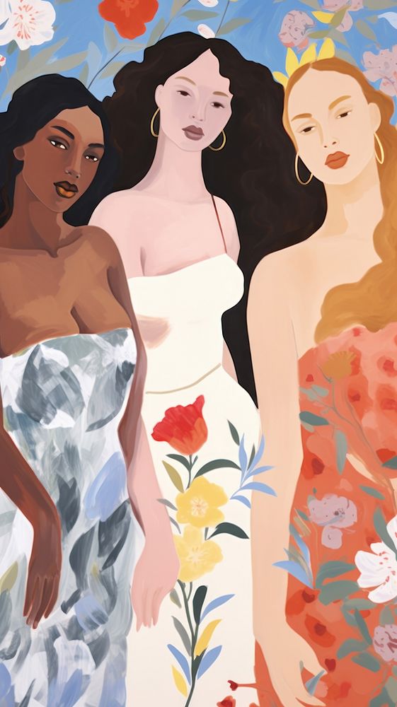 Diversity women art painting drawing. AI generated Image by rawpixel.