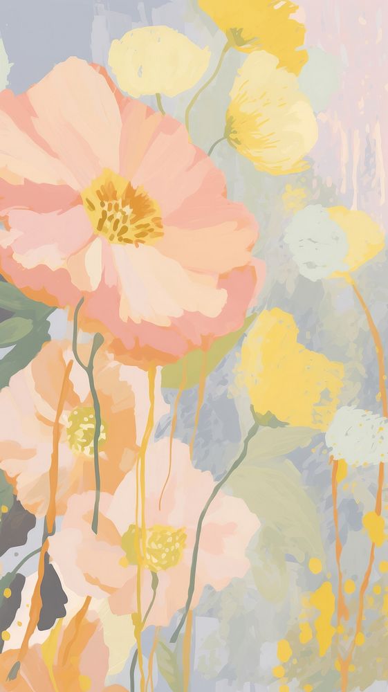 Flower art abstract painting. AI generated Image by rawpixel.