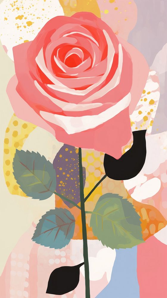 Rose art abstract painting. AI generated Image by rawpixel.